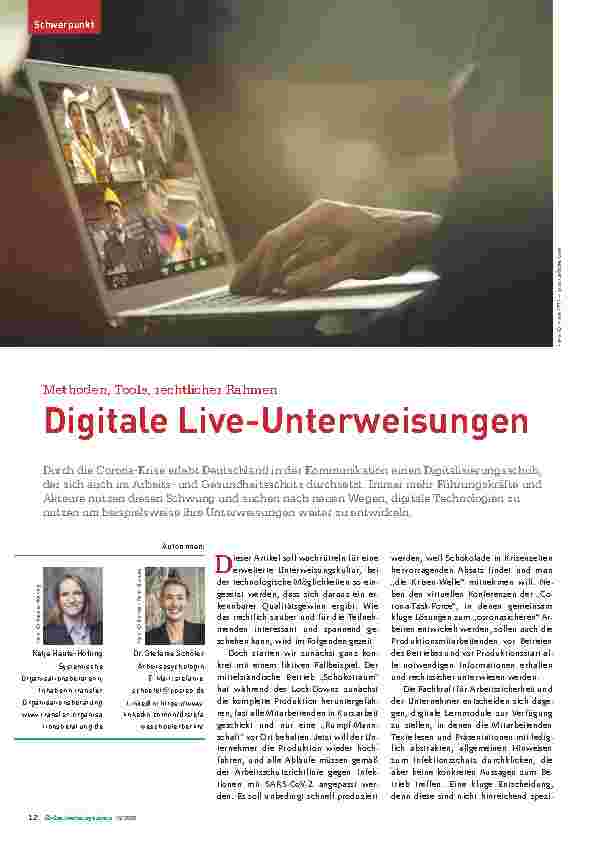 Vorschauseite 1: Methoden, Tools, rechtlicher Rahmen Digitale Live-Unterweisungen