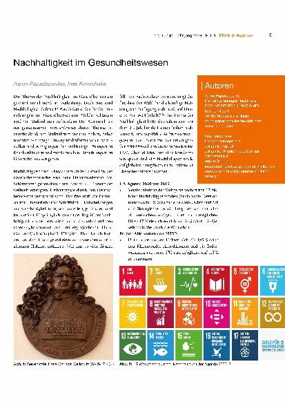 Vorschauseite 1: Nachhaltigkeit im Gesundheitswesen