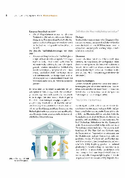 Vorschauseite 2: Nachhaltigkeit im Gesundheitswesen