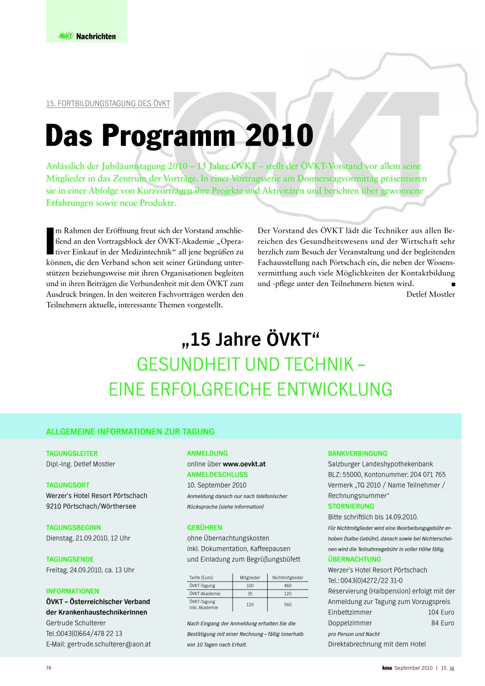 Vorschauseite 1: Das Programm 2010