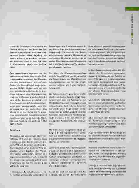 Vorschauseite 3: Pflegekommission: Abschluss mit Augenmaß. Allgemeinverbindlicher Tarifvertrag überflüssig.