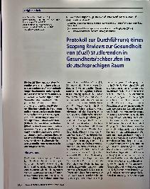 Vorschauseite 1: Protokoll zur Durchführung eines Scoping Reviews zur Gesundheit von (dualen) Studierenden in Gesundheitsfachberufen im deutschsprachigen Raum