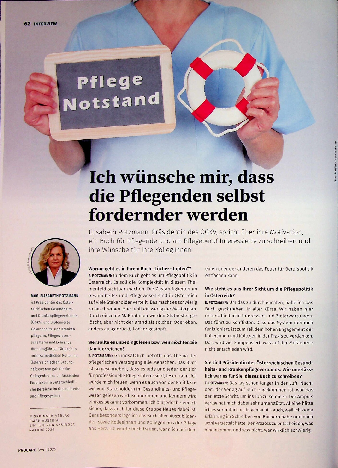 Vorschauseite 1: Ich wünsche mir, dass die Pflegenden selbst fordernder werden