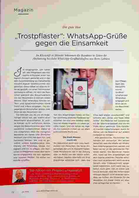 Vorschauseite 1: "Trostpflaster": WhatsApp-Grüße gegen die Einsamkeit