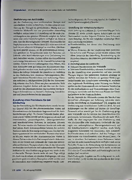 Vorschauseite 2: Wichtige Informationen zur oralen Gabe von Antiinfektiva