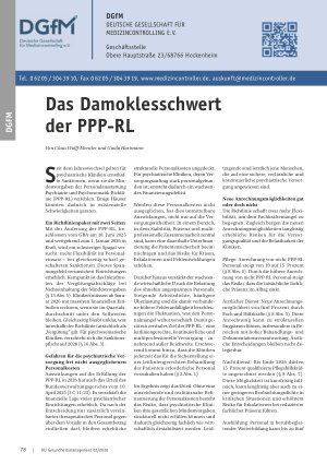Vorschauseite 1: Das Damoklesschwert der PPP-RL