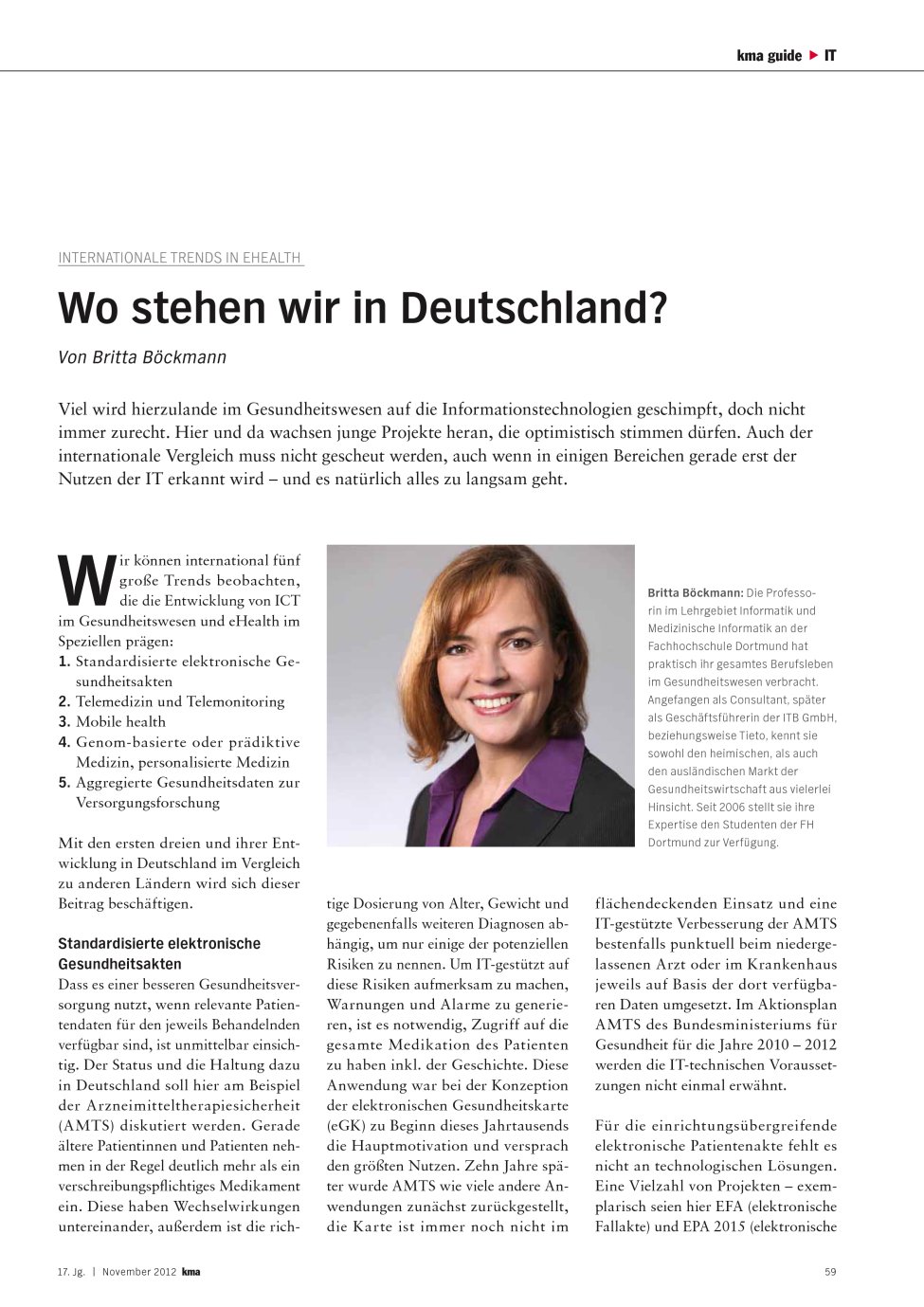 Vorschauseite 1: Wo stehen wir in Deutschland?