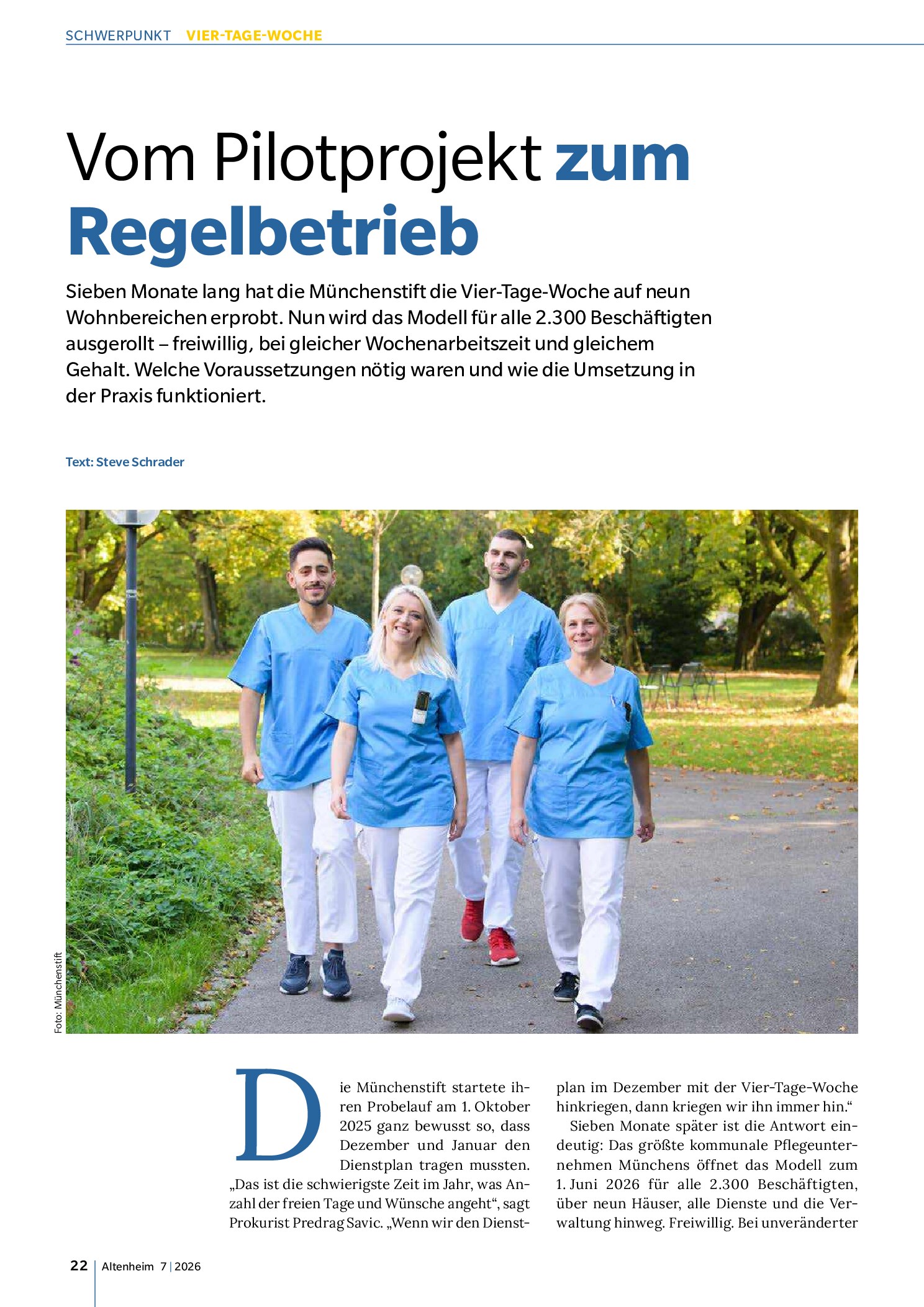 Vorschauseite 1: Vom Pilotprojekt zum Regelbetrieb