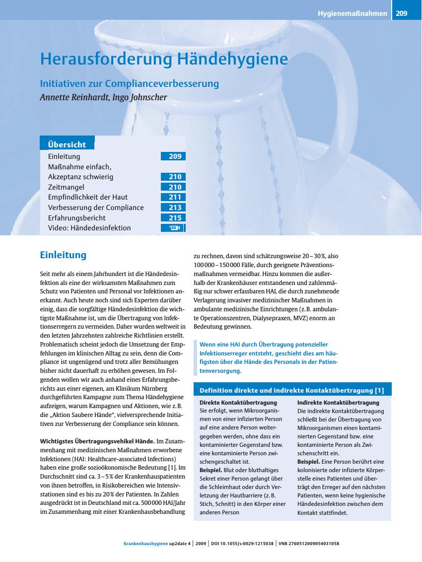 Vorschauseite 1: Herausforderung Händehygiene