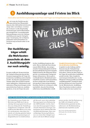 Vorschauseite 1: Ausbildungsumlage und Fristen im Blick