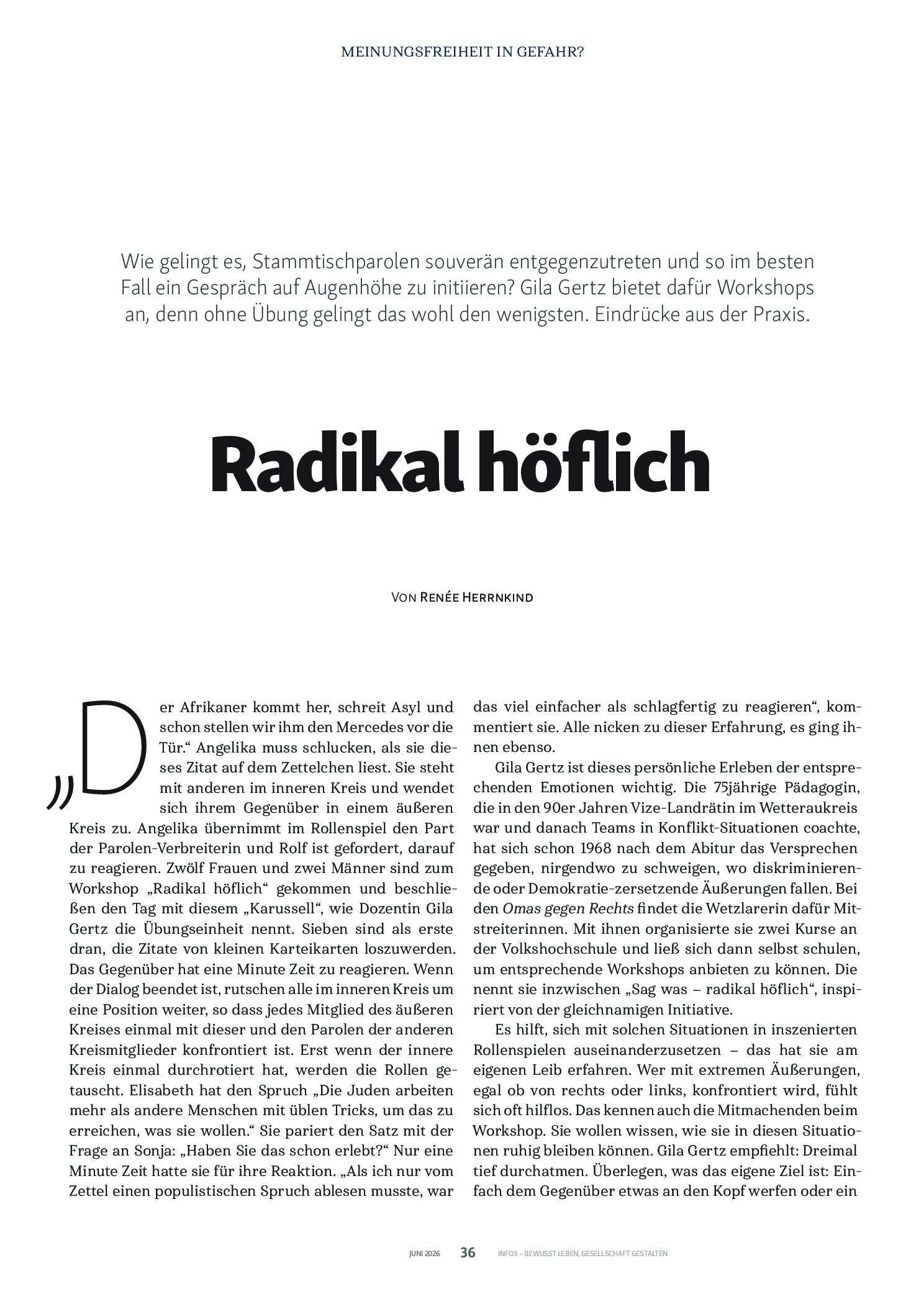 Vorschauseite 1: Radikal höflich