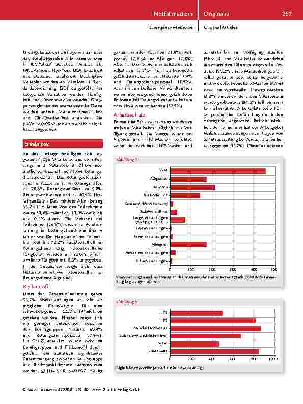 Vorschauseite 3: Gesundheitsschutz und persönliche Sicherheit am Arbeitsplatz während der SARS-CoV-2-Pandemie. Eine deutschlandweite Erhebung im Notarztund Rettungsdienst.