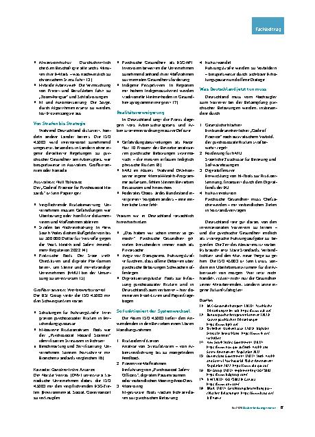 Vorschauseite 2: ISO 45003 im internationalen Vergleich Deutschland hinkt hinterher
