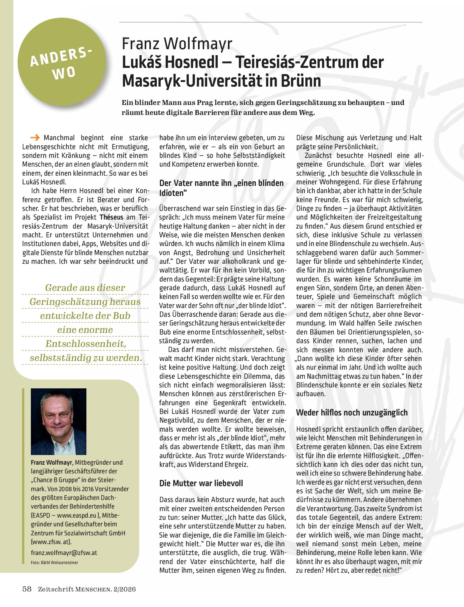 Vorschauseite 1: Lukáš Hosnedl – Teiresiás-Zentrum der Masaryk-Universität in Brünn