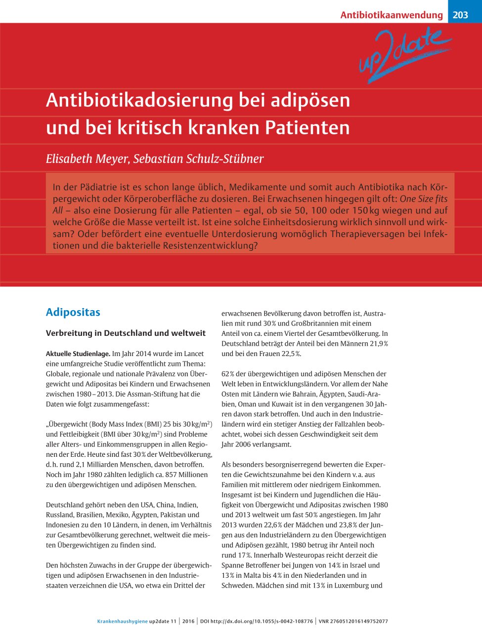 Vorschauseite 1: Antibiotikadosierung bei adipösen und bei kritisch kranken Patienten