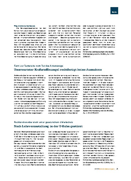 Vorschauseite 2: Schnuppertätigkeit gilt nicht als Wie-Beschäftigung Beim „Einfühlen“ im Reitverein verletzt