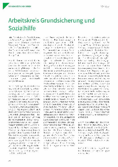Vorschauseite 1: Arbeitskreis Grundsicherung und Sozialhilfe