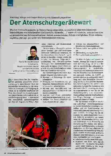 Vorschauseite 1: Wartung, Pflege und Instandhaltung von Atemschutzgeräten. Der Atemschutzgerätewart.