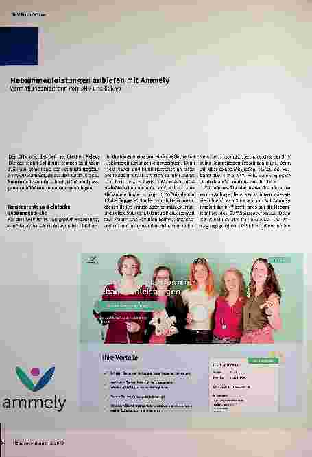 Vorschauseite 1: Hebammenleistungen anbieten mit Amely Vermittlungsplattform von DHV und Keleya