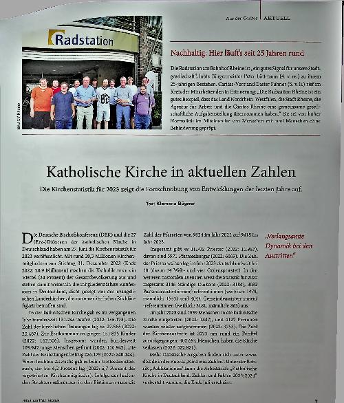 Vorschauseite 1: Katholische Kirche in aktuellen Zahlen