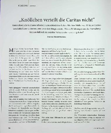 Vorschauseite 1: „Knöllchen verteilt die Caritas nicht“