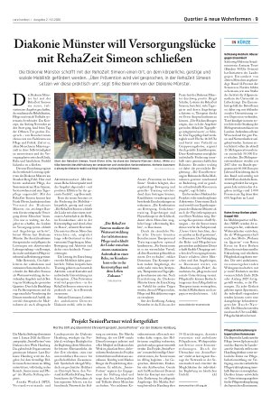 Vorschauseite 1: Diakonie Münster will Versorgungslücke mit RehaZeit Simeon schließen