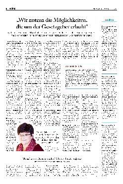 Vorschauseite 1: „Wir nutzen die Möglichkeiten, die uns der Gesetzgeber erlaubt.“