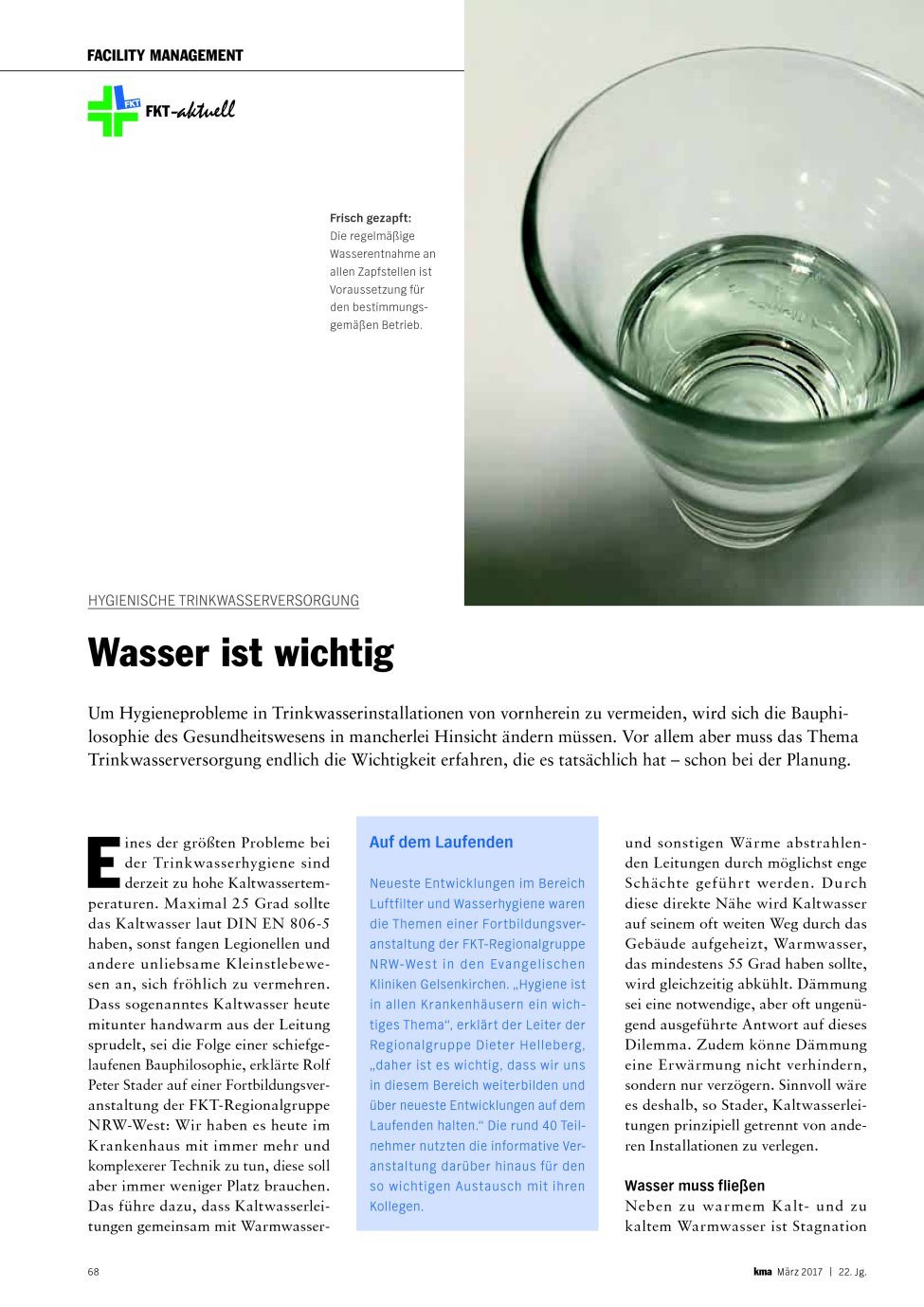 Vorschauseite 1: Hygienische Trinkwasserversorgung: Wasser ist wichtig