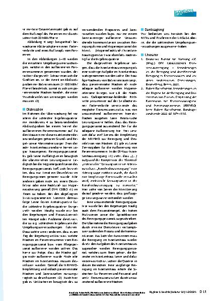 Vorschauseite 6: Auswertung der behördlichen Begehungen der Überwachung der Krankenhausreinigung