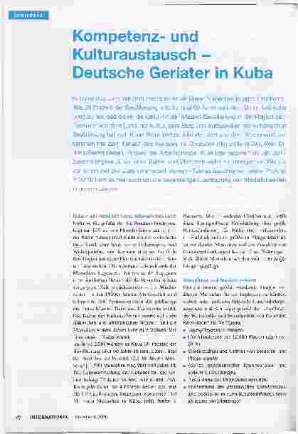 Vorschauseite 1: Kompetenzund Kulturaustausch - Deutsche Geriater in Kuba