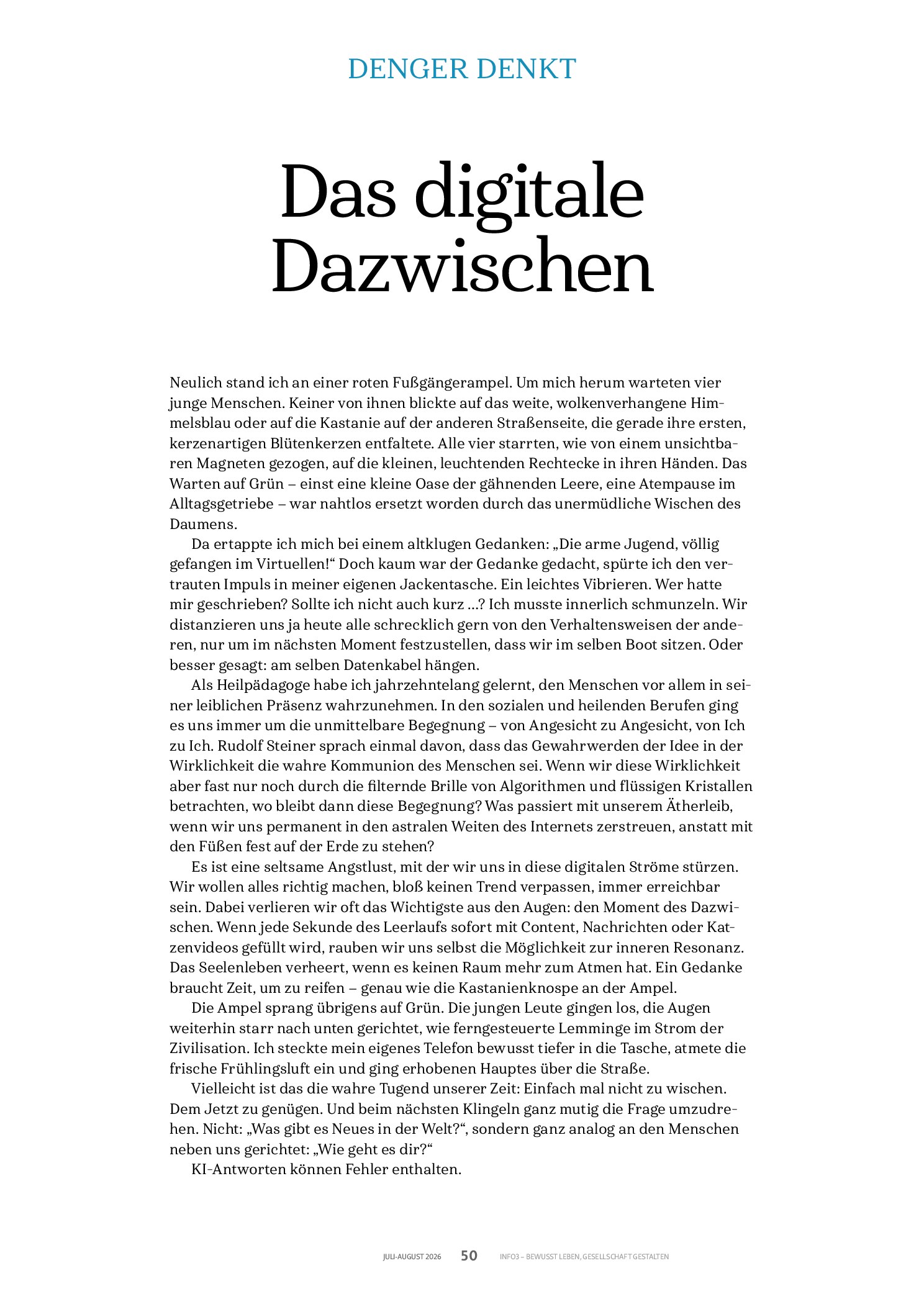 Vorschauseite 1: Das digitale Dazwischen