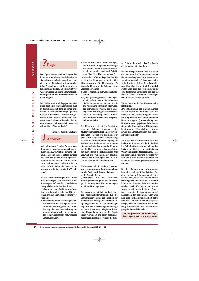 Vorschauseite 1: Schwangerenvorsorge durch Hebammen bei Risikoschwangerschaften