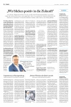 Vorschauseite 1: „Wir blicken positiv in die Zukunft.“
