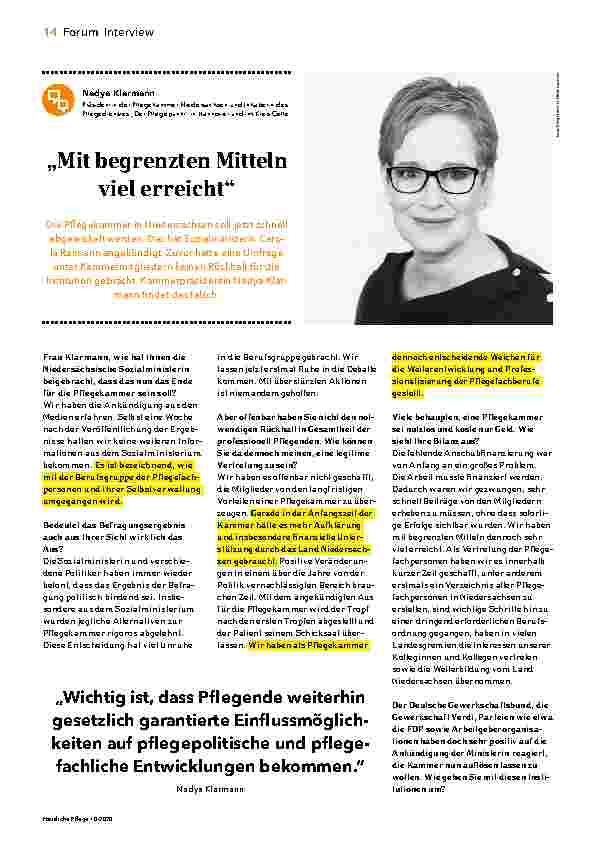 Vorschauseite 1: "Mit begrenzten Mitteln viel erreicht"