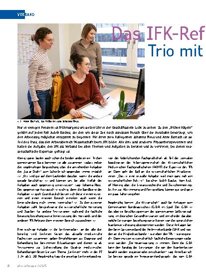 Vorschauseite 1: Das IFK Referat Wissenschaft: Trio mit spannenden Aufgaben