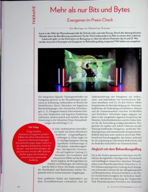 Vorschauseite 1: Mehr als nur Bits und Bytes Exergames im Praxis-Check
