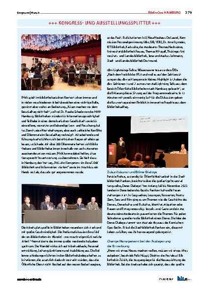 Vorschauseite 1: Kongress und Ausstellungssplitter +++