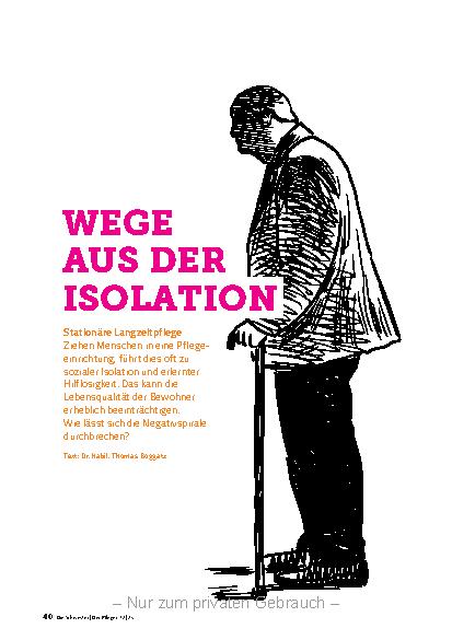 Vorschauseite 1: Wege aus der Isolation
