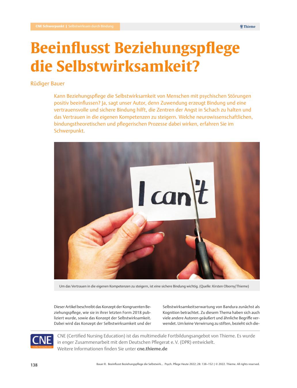 Vorschauseite 1: Beeinflusst Beziehungspflege die Selbstwirksamkeit?