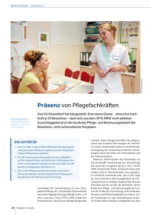Vorschauseite 1: Präsenz von Pflegefachkräften
