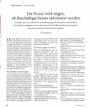 Vorschauseite 1: Die Praxis wird zeigen, ob Beschäftigte besser informiert werden.