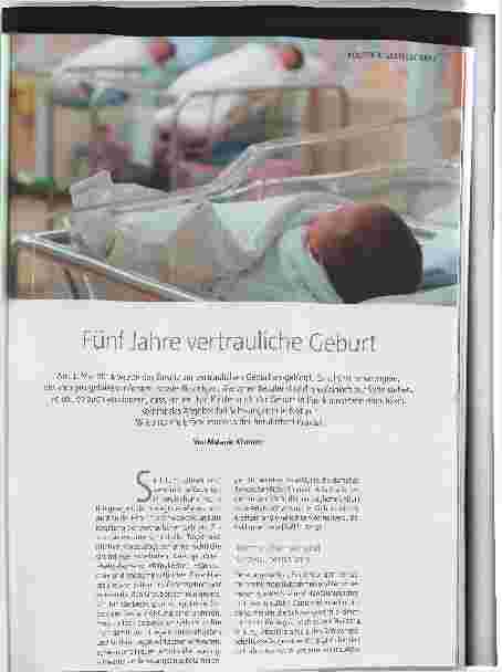 Vorschauseite 1: Fünf Jahre vertrauliche Geburt