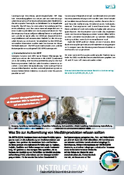 Vorschauseite 6: 20. Schweizerische Fachtagung über die Sterilisation SGSV-Kongress, 19.–20. Juni 2024, Biel, Schweiz