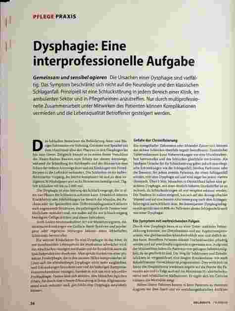 Vorschauseite 1: Dysphagie: Eine interprofessionelle Aufgabe