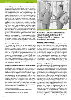 Vorschauseite 1: Präventionsund Unterstützungsansätze für Auszubildende. Einblicke aus dem Zukunftsbündnis Pflege-, Betreuungsund Gesundheitsfachberufe NRW