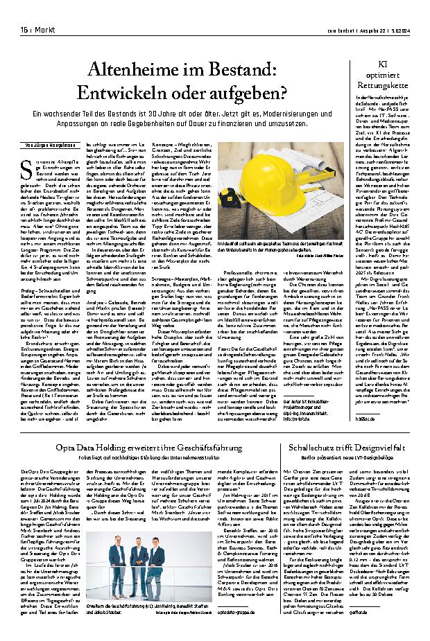 Vorschauseite 1: Altenheime im Bestand: Entwickeln oder aufgeben?