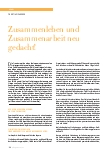 Vorschauseite 1: Zusammenleben und Zusammenarbeit neu gedacht!