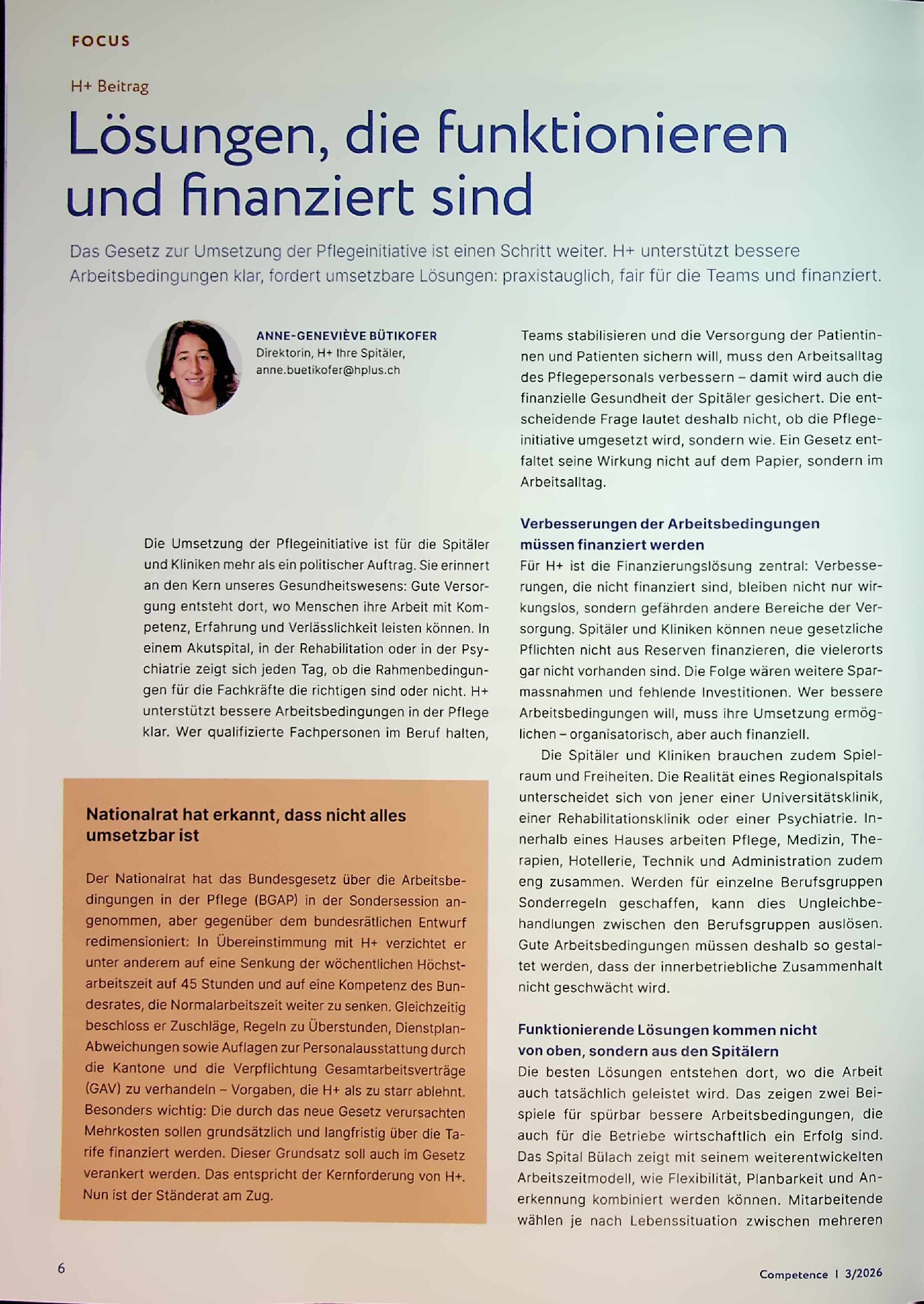 Vorschauseite 1: Lösungen, die funktionieren und finanziert sind