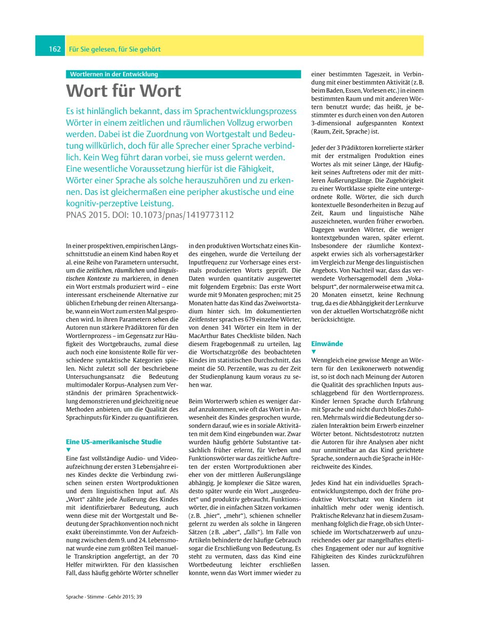 Vorschauseite 1: Differenzialdiagnose ? Kindliche Sprechapraxie durch wenige Merkmale abgrenzbar