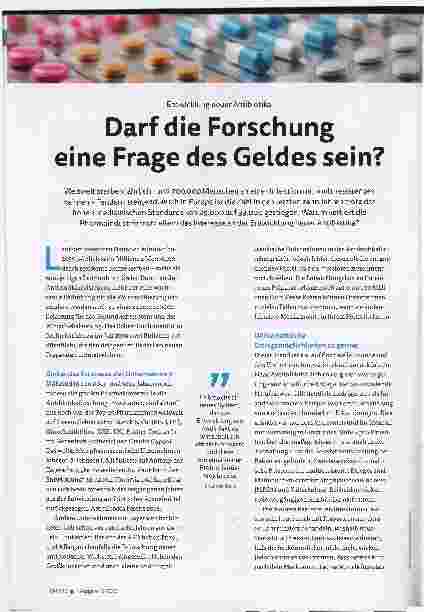 Vorschauseite 1: Darf die Forschung eine Frage des Geldes sein?